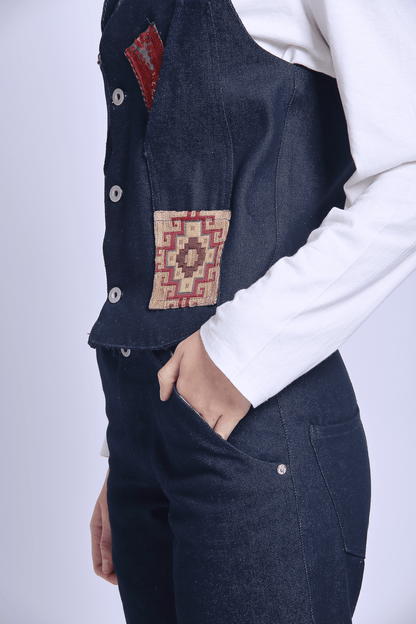 DENIM GILET - KILIM